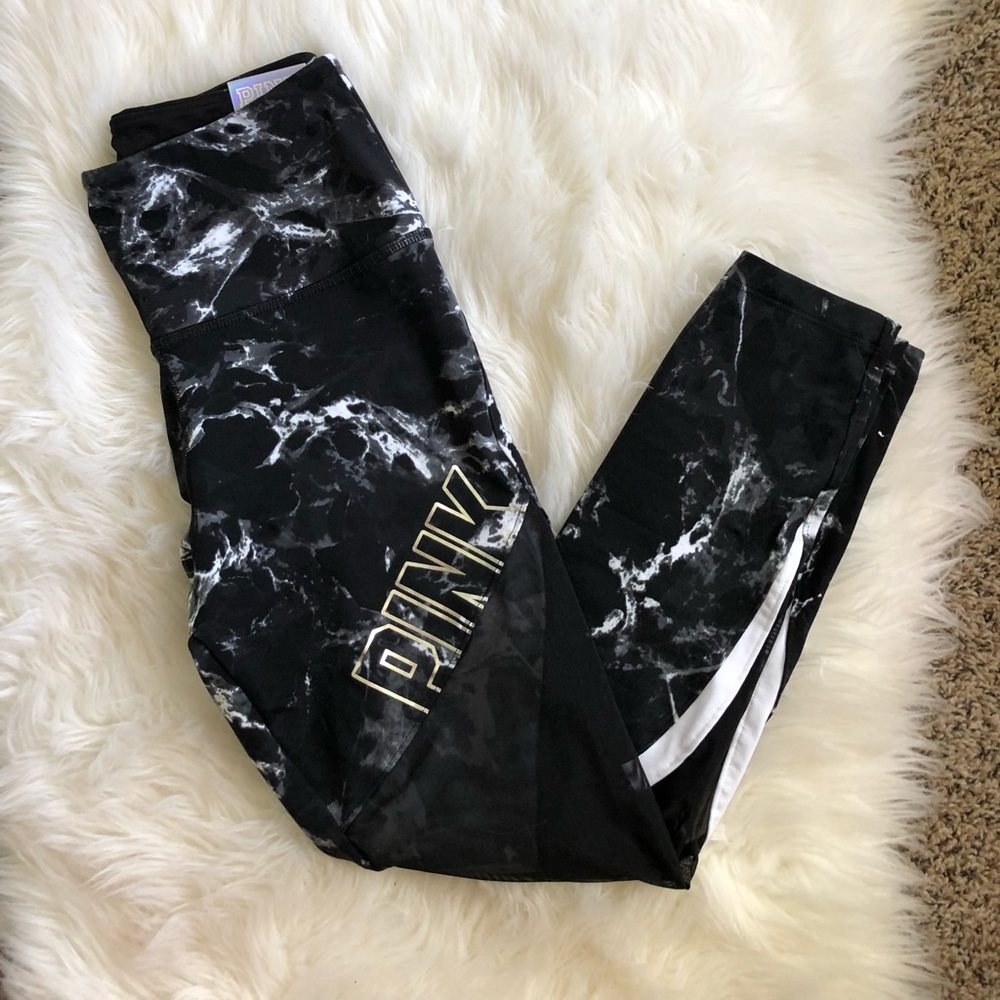 BRAND NEW VS PINK Marble Mesh Cutout Leggings